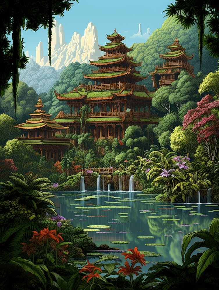 Taman Negara Sinharaj Pixel Art 1