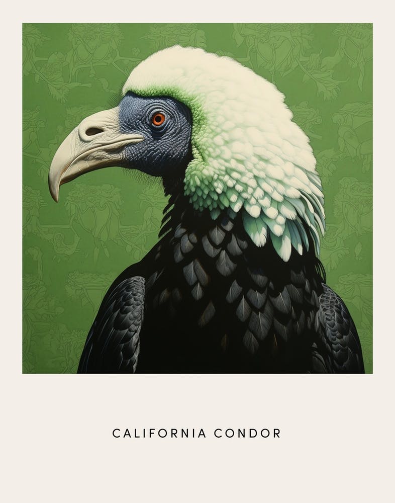 Ohara Koson Inspired Bird Painting California Condor 3 Poster