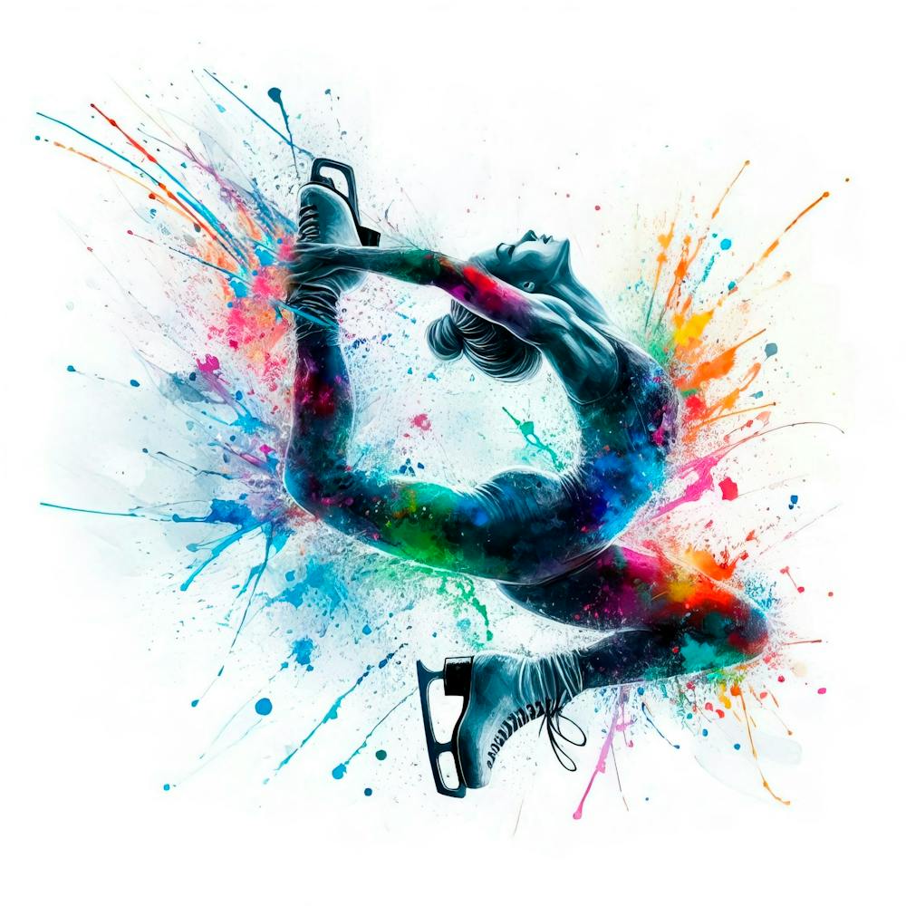 Patinage Artistique Sur Glace À L'Aquarelle 2