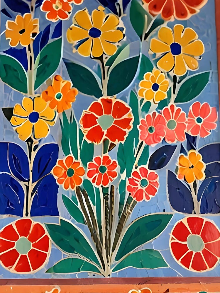 Mosaic Flower Painting 1