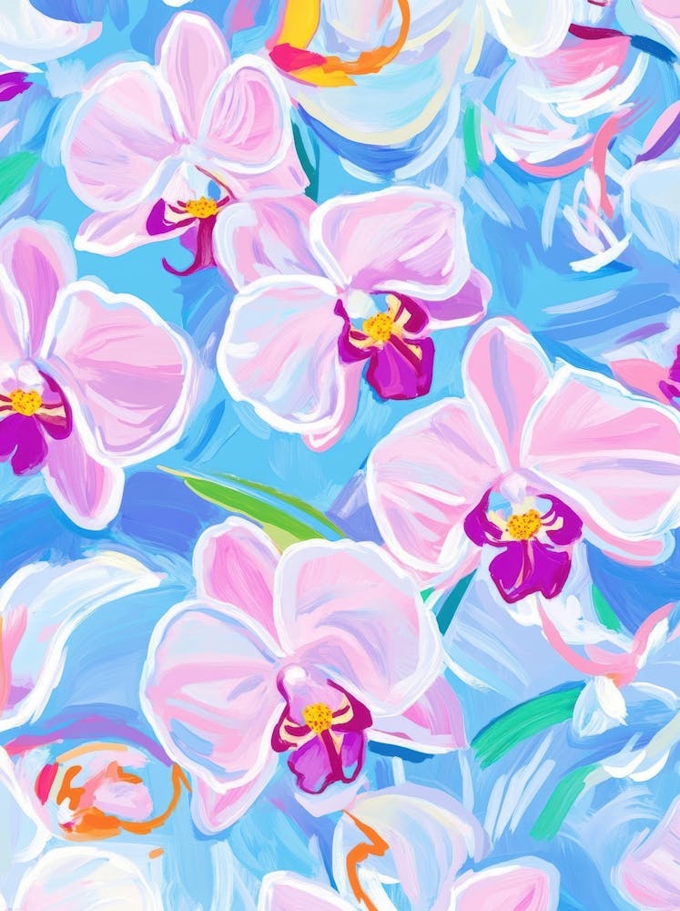 Orchids Seamless Pattern 1