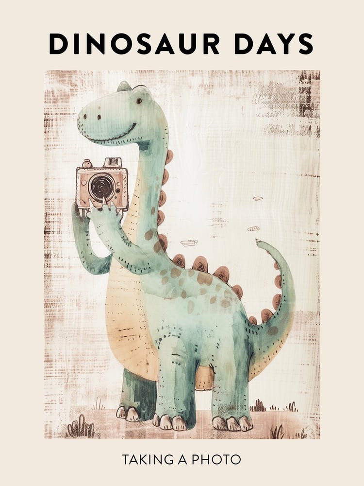 Taking A Photo Dinosaur Poster