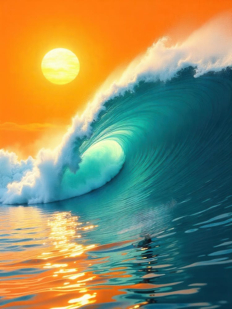 Sunset Ocean Wave 2