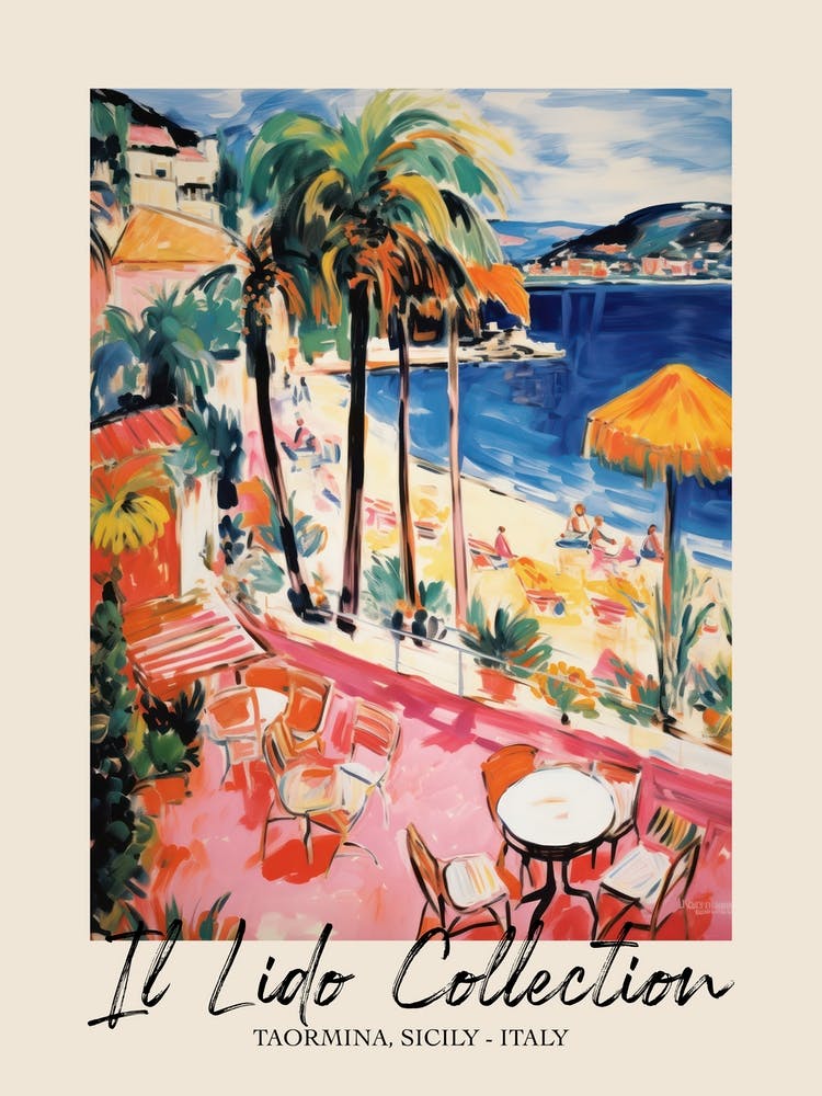 Taormina, Sicily   Italy Il Lido Collection Beach Club Poster 3