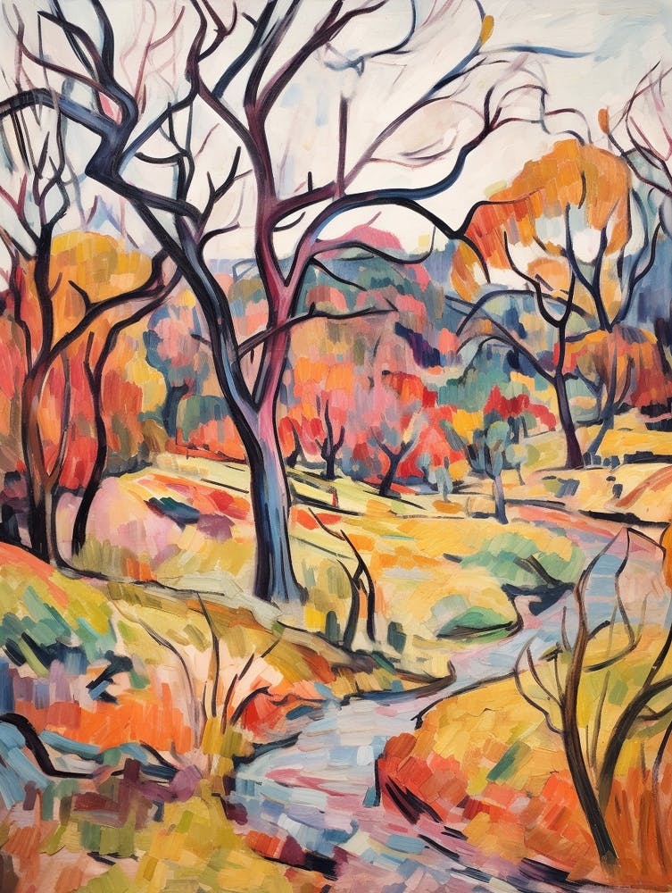 Autumn City Park Painting Franklin Delano Roosevelt Park Philadelphia 1