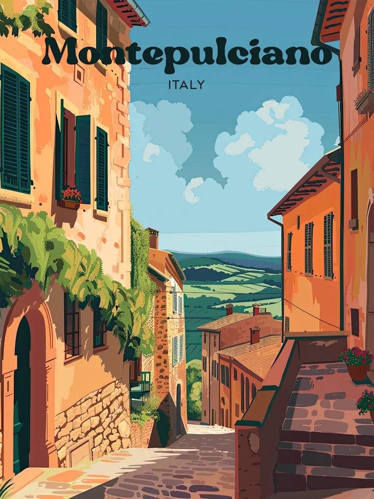 Montepulciano Italy Renaissance Art Illustration