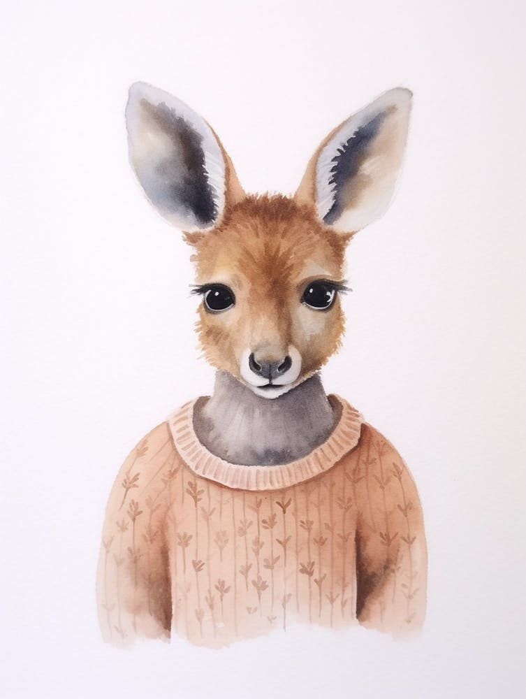 Baby Tier Aquarell Känguru 2