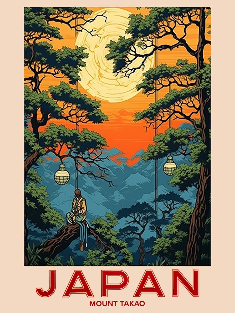 Mount Takao, Visit Japan Vintage Reisekunst 1