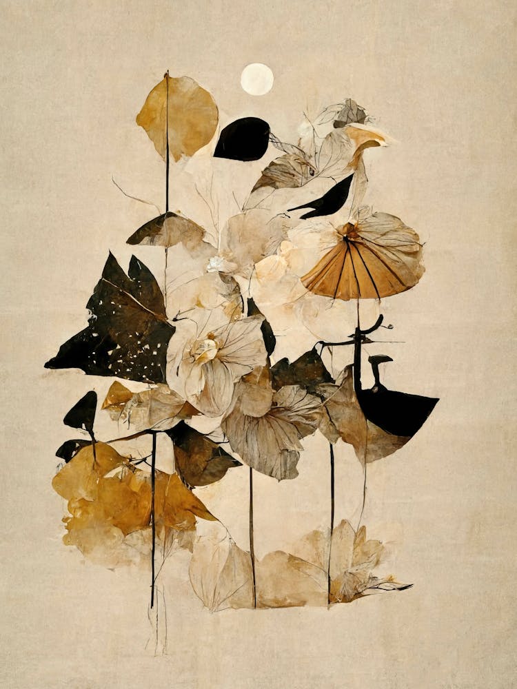 Fleurs et Lune