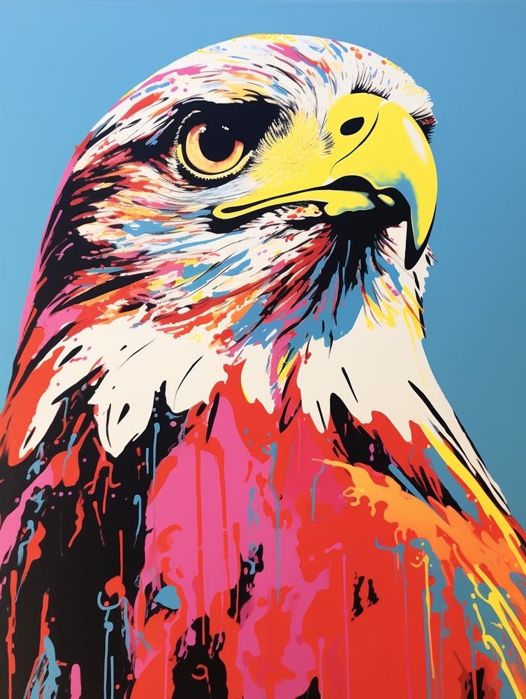 Andy Warhol Style Bird Falcon 2