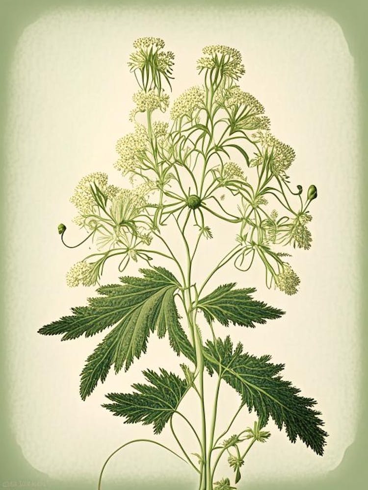 Meadowsweet Herb Vintage Botanical