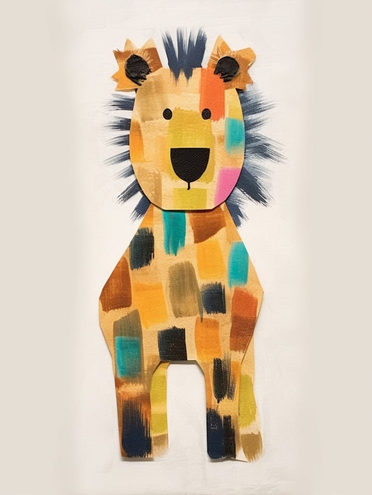 Lion Kids Patchwork Painting