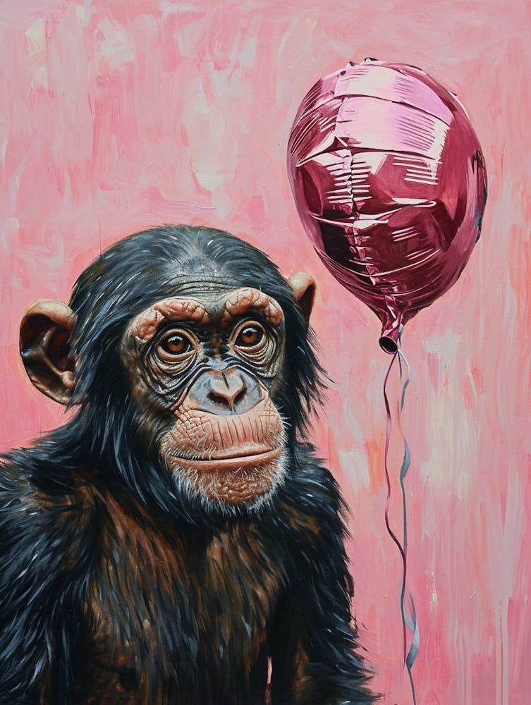 Cute Bonobo 2 With Balloon