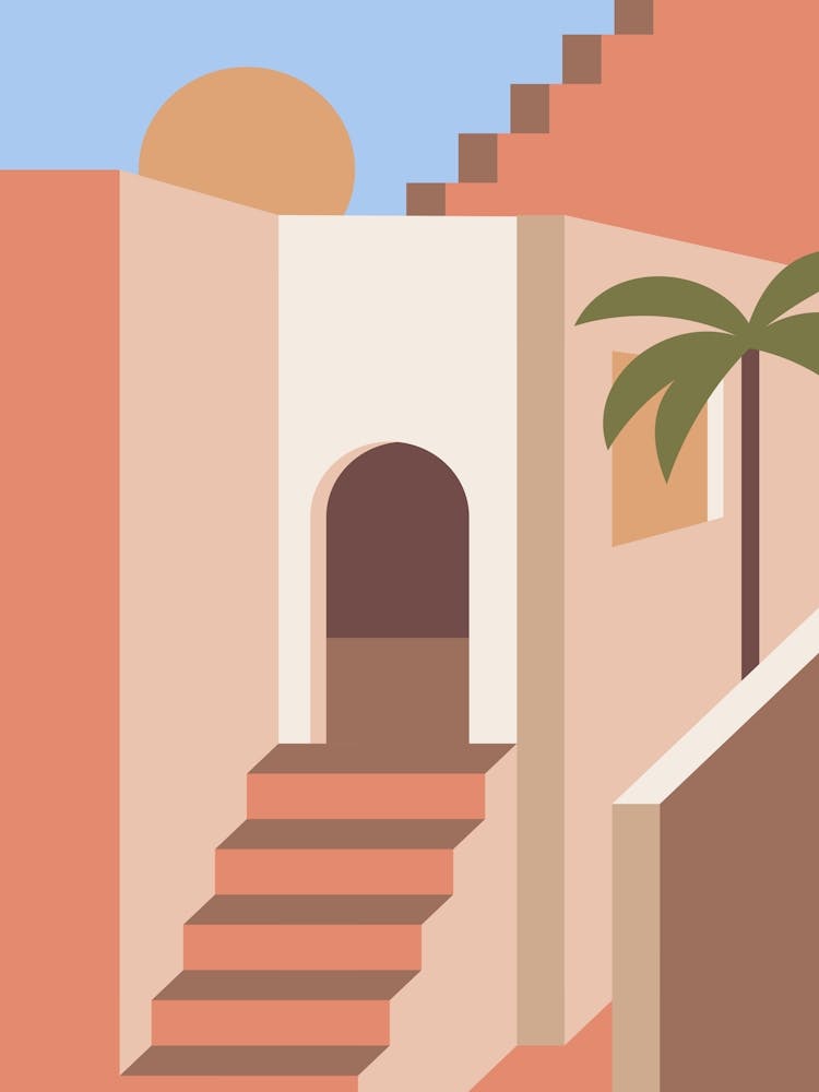 Islamic Structure. Boho travel art. Egypt poster — boho travel poster 1