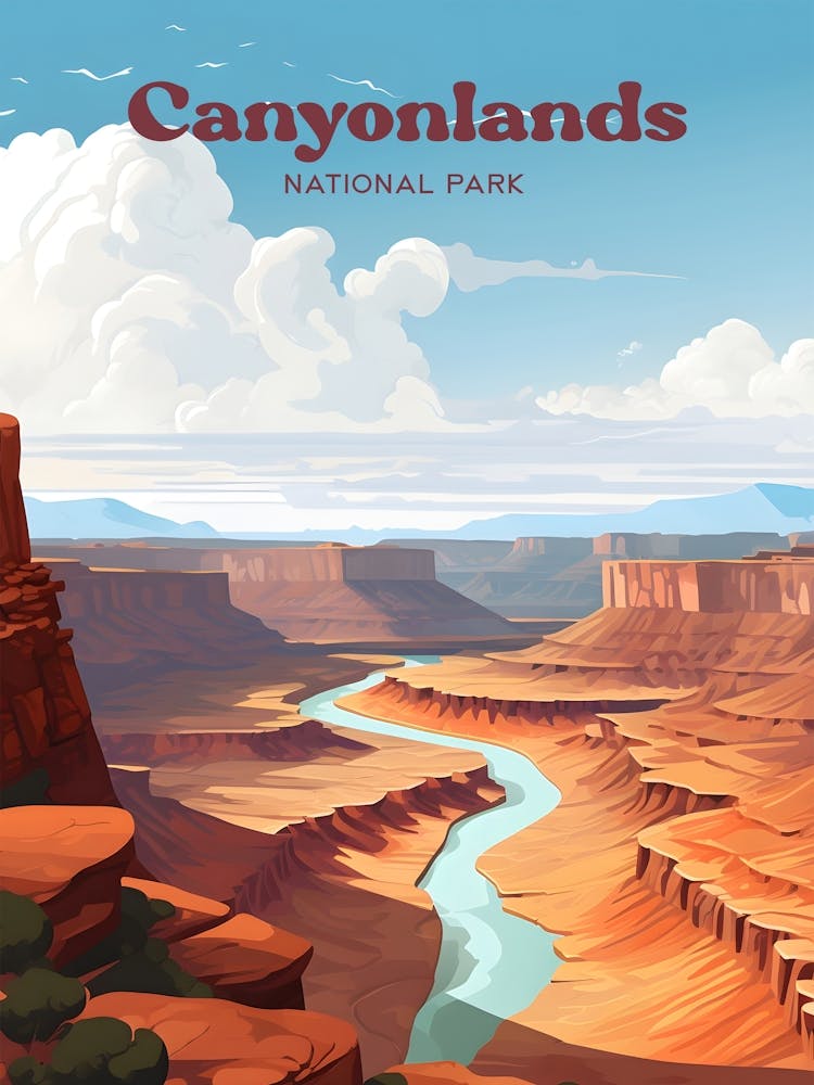 Canyonlands National Park Modern Travel Art Illustration