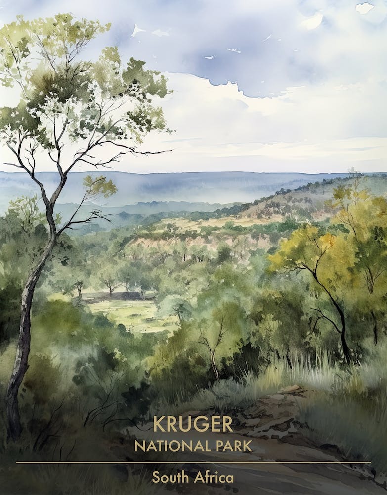 Kruger National Park South Africa Watercolour 2