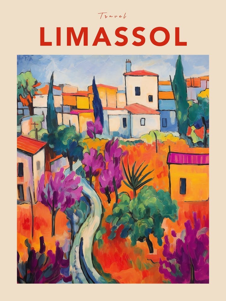 Limassol Cyprus 4 Fauvist Travel Poster