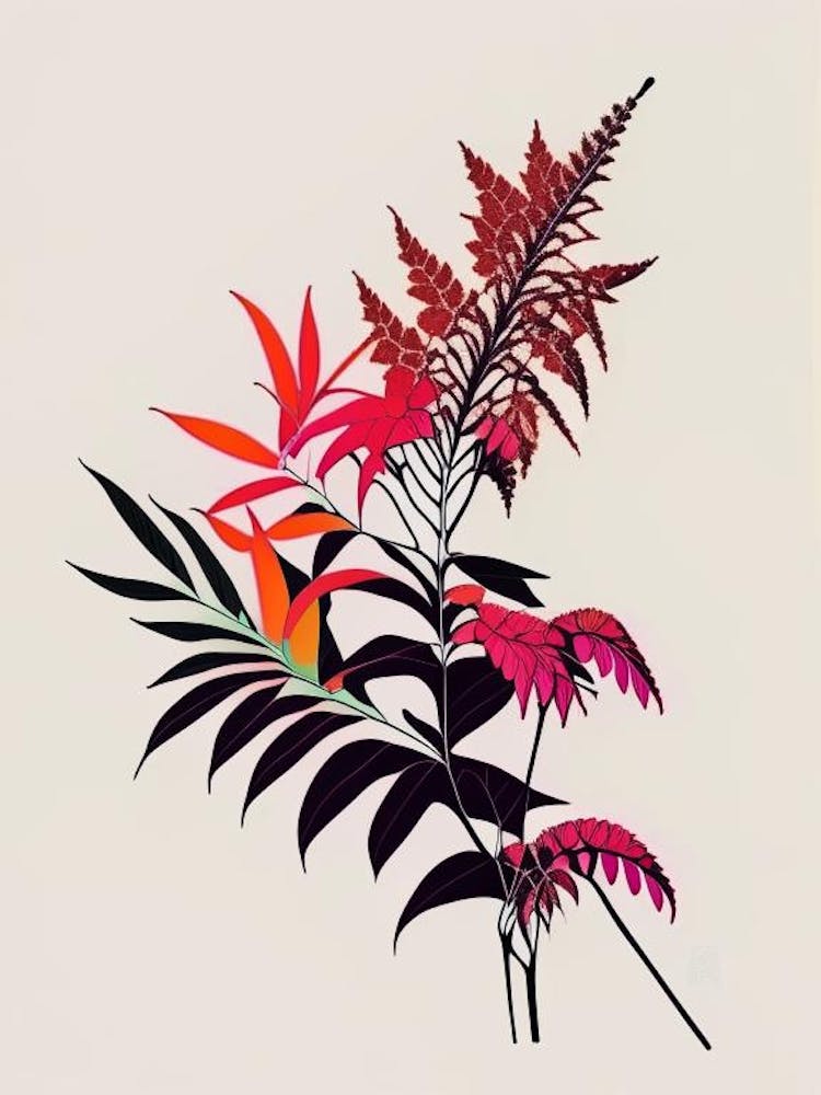 Poison Sumac Minimal Line Drawing 2