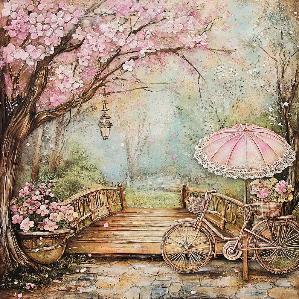 Vintage Cherry Blossom Dreamscape