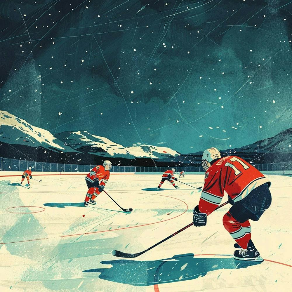 A Ice Hockey Match Lofi Illustration 1718700662 4