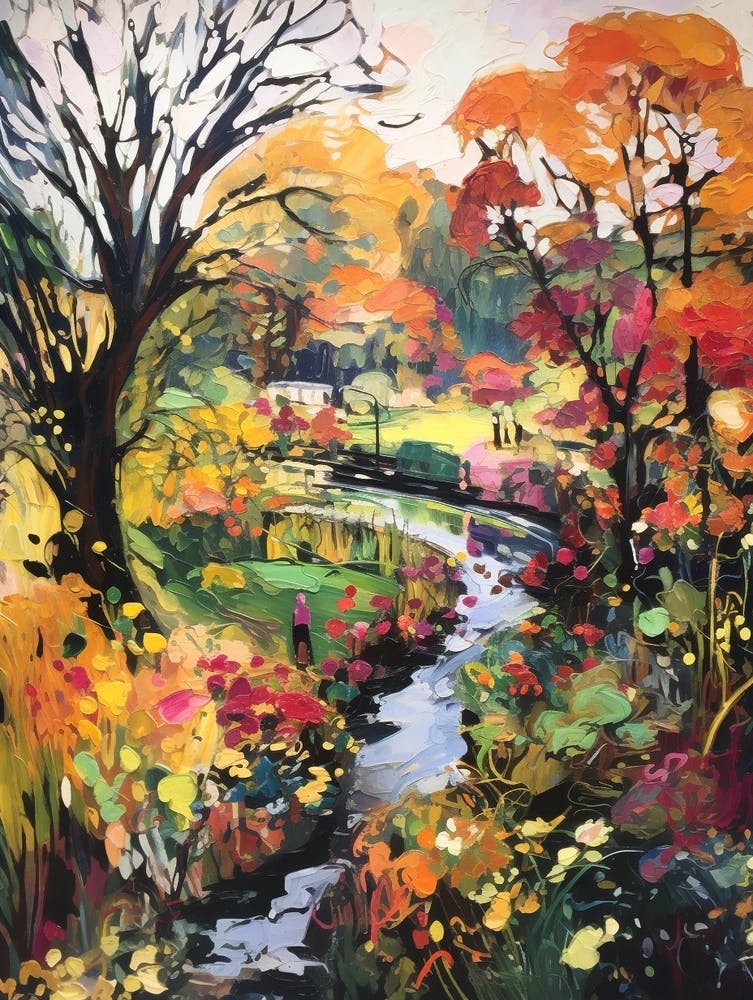 Autumn Gardens Painting Royal Botanic Garden Edinburgh 4