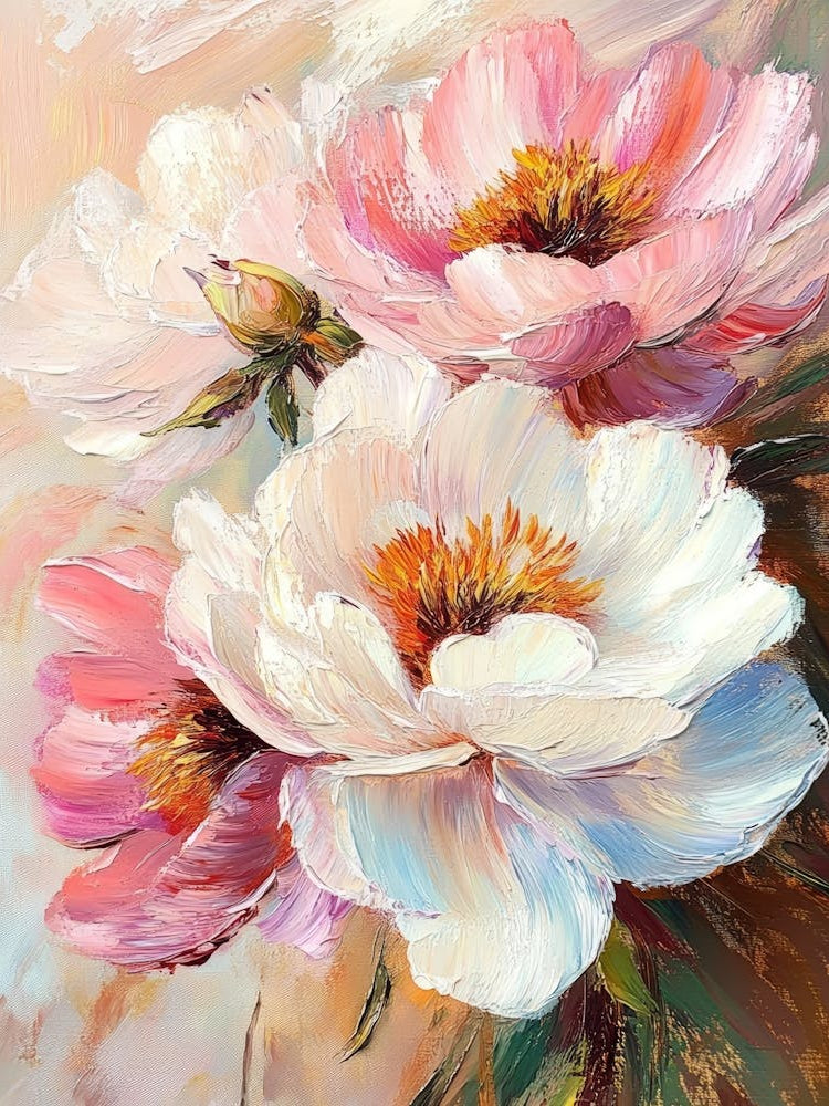 Pink And White Peony Background