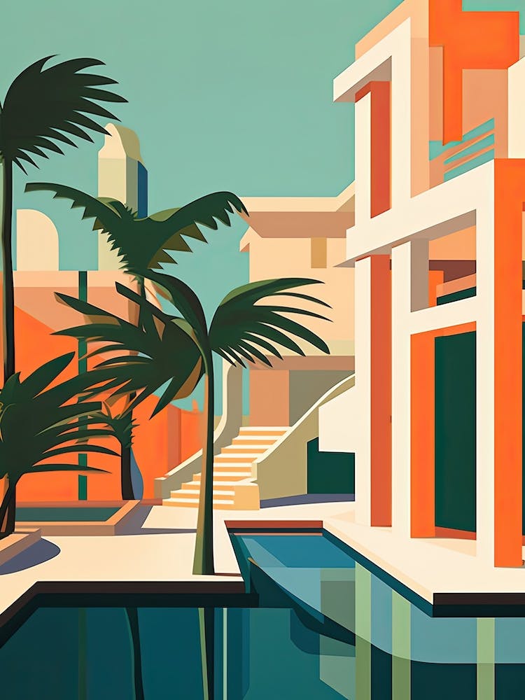 Cancun, Mexico, Bold Outlines 1