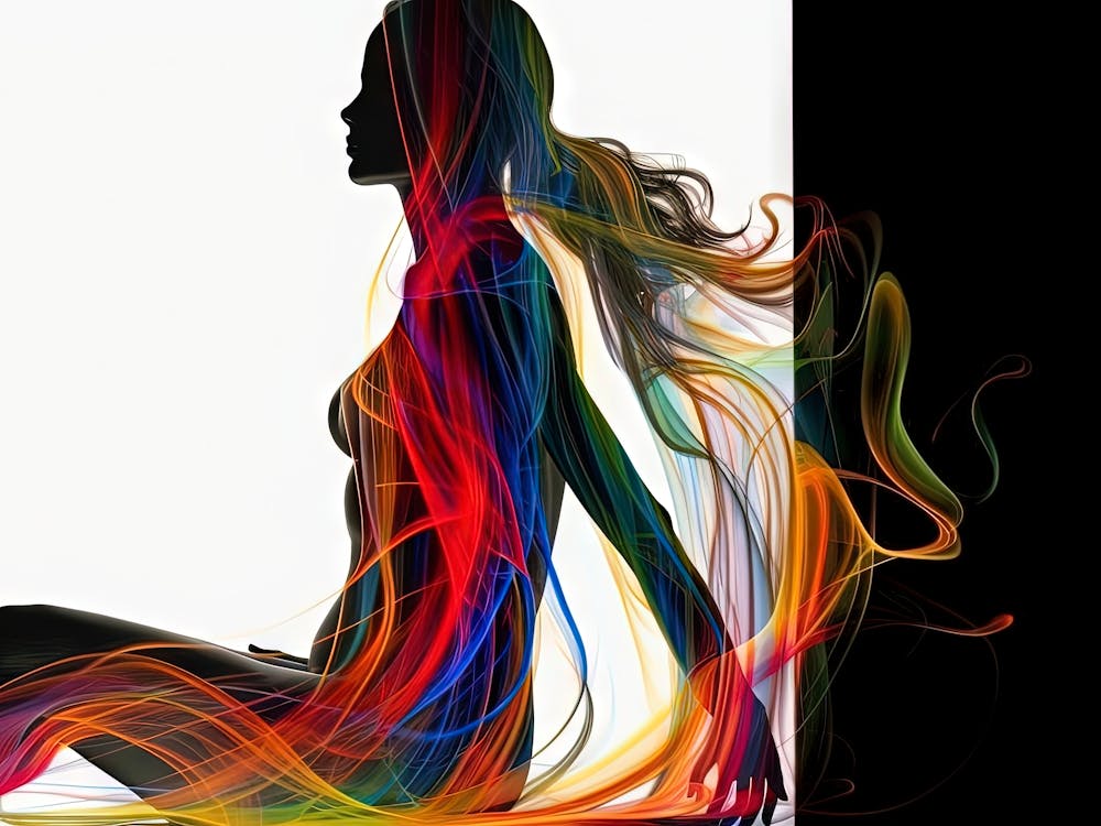 Woman With Colorful Hair