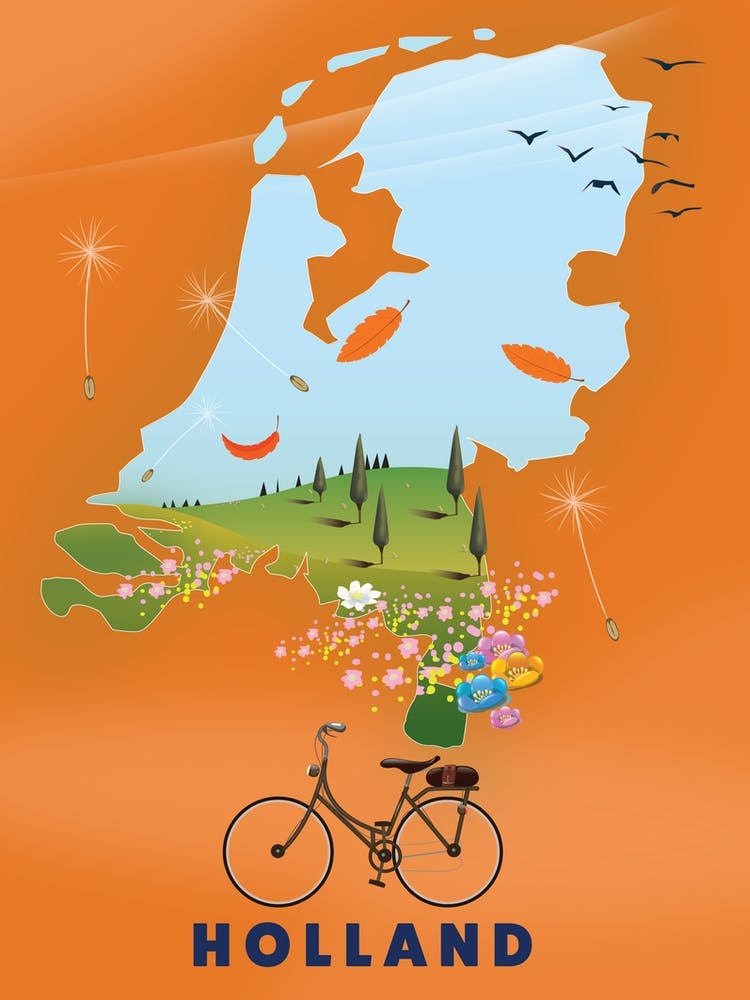 Holland Bicycle travel map
