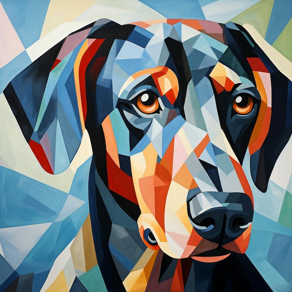 Fragmented Loyalty: A Cubist Canine Interpretation