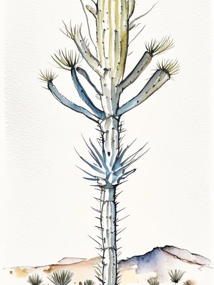 Silver Torch Joshua Tree Minimilist Watercolour  (6)