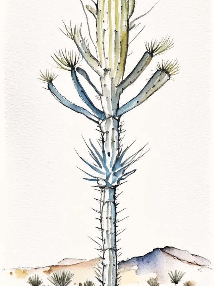 Silver Torch Joshua Tree Minimilist Watercolour  (6)