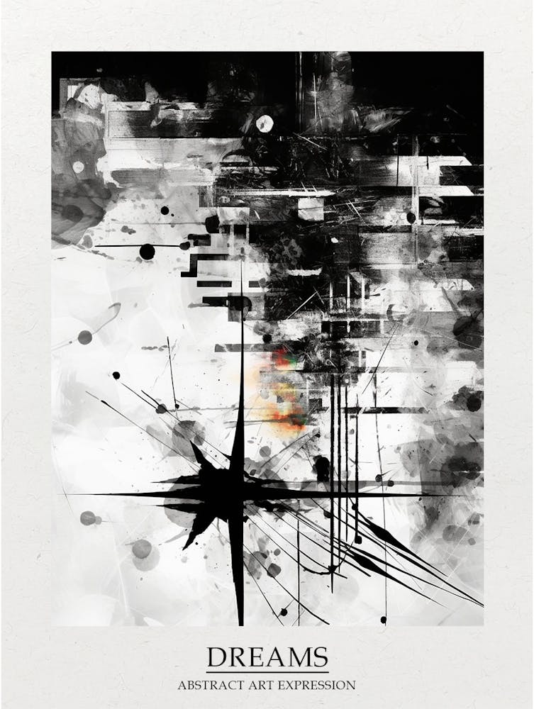 Dreams Abstract Black And White 1 Poster
