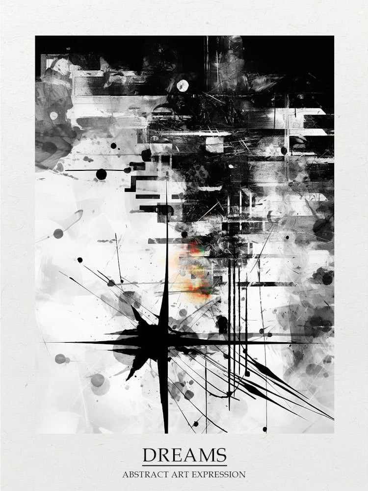 Dreams Abstract Black And White 1 Poster