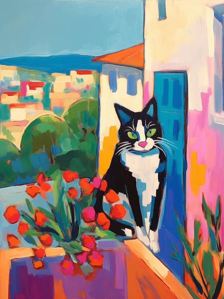 Painting Of A Cat In Limassol Cyprus 1