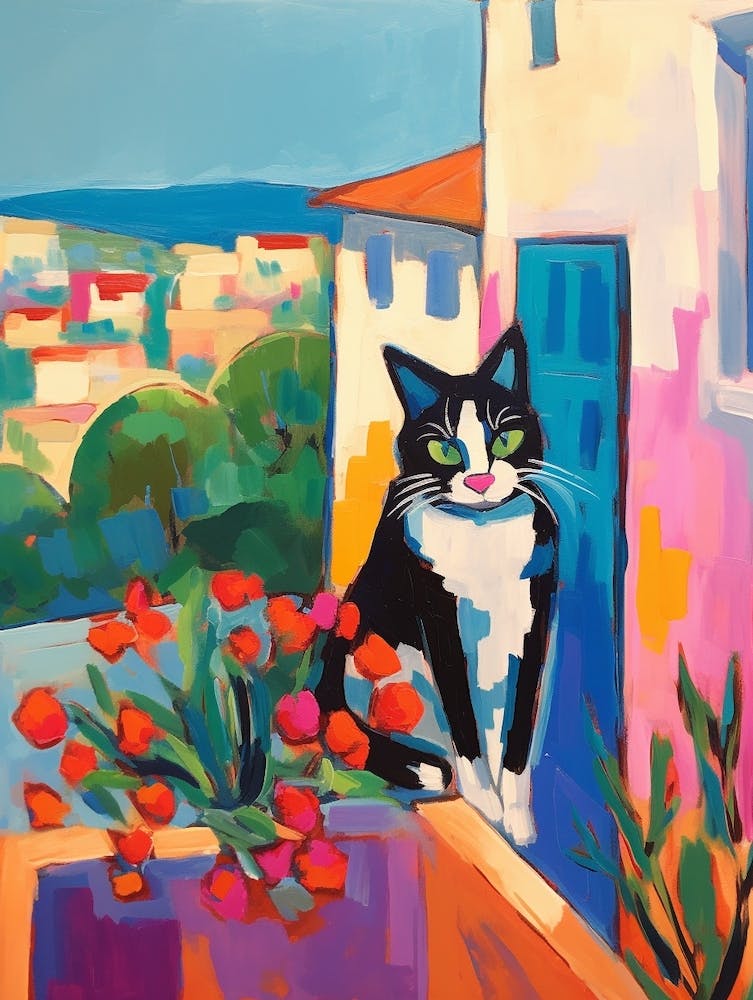 Painting Of A Cat In Limassol Cyprus 1