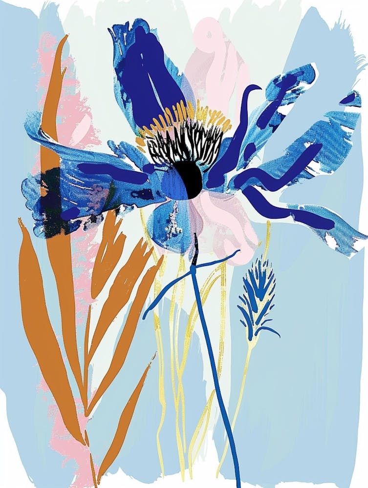 Bunte Blumen Illustration Kornblume 2