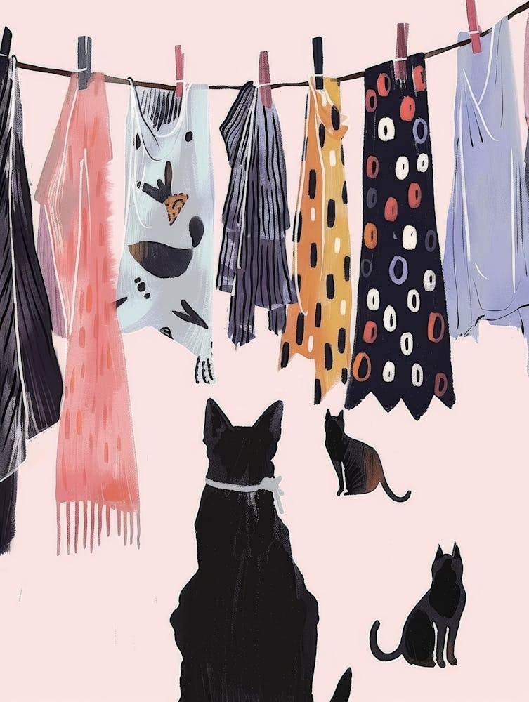 Clothesline With Cats