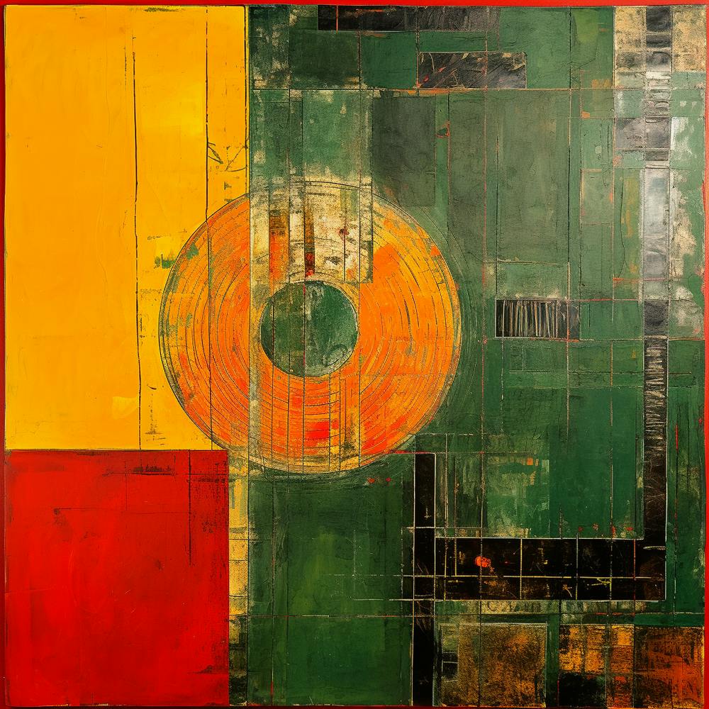 Abstract painting with CD