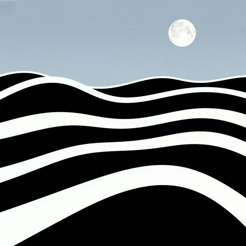 Black And White Waves