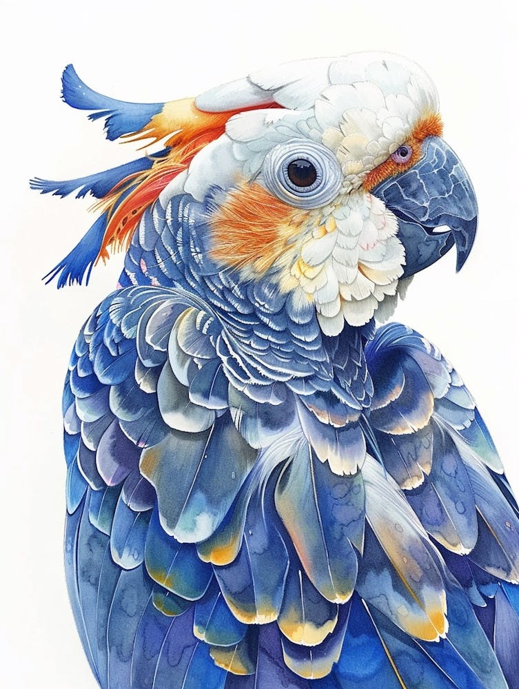 Cockatoo Pastel Watercolour 3