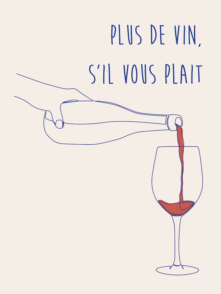 More Wine Please French Poster
