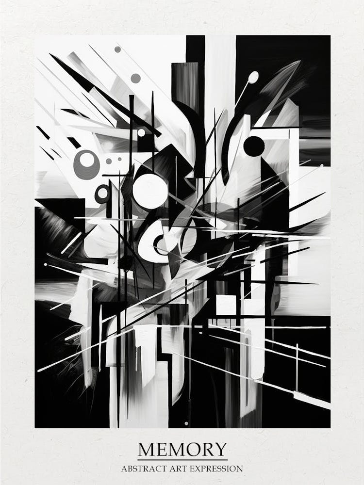 Memory Abstract Black And White 5 Poster
