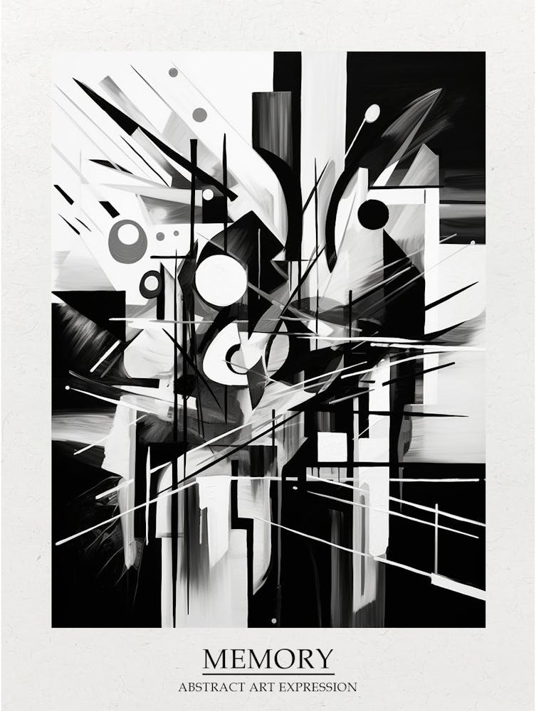 Memory Abstract Black And White 5 Poster