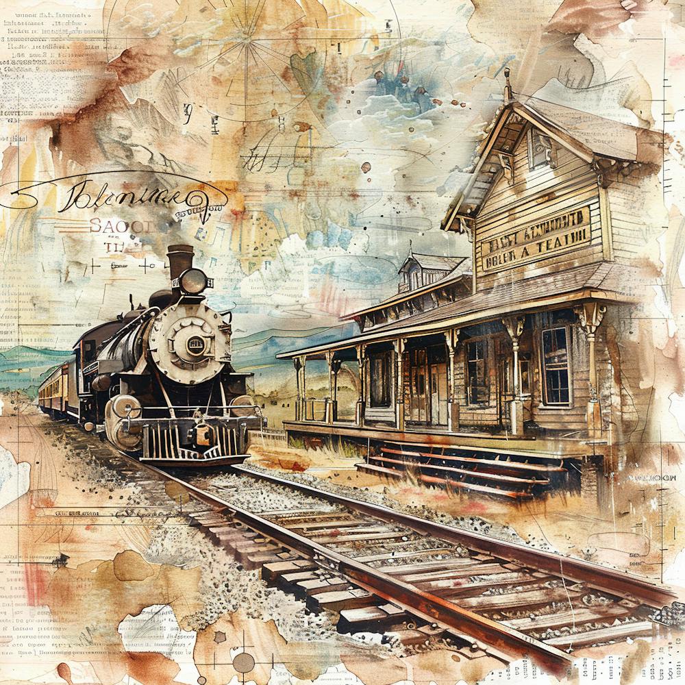 Train à Vapeur Vintage 1
