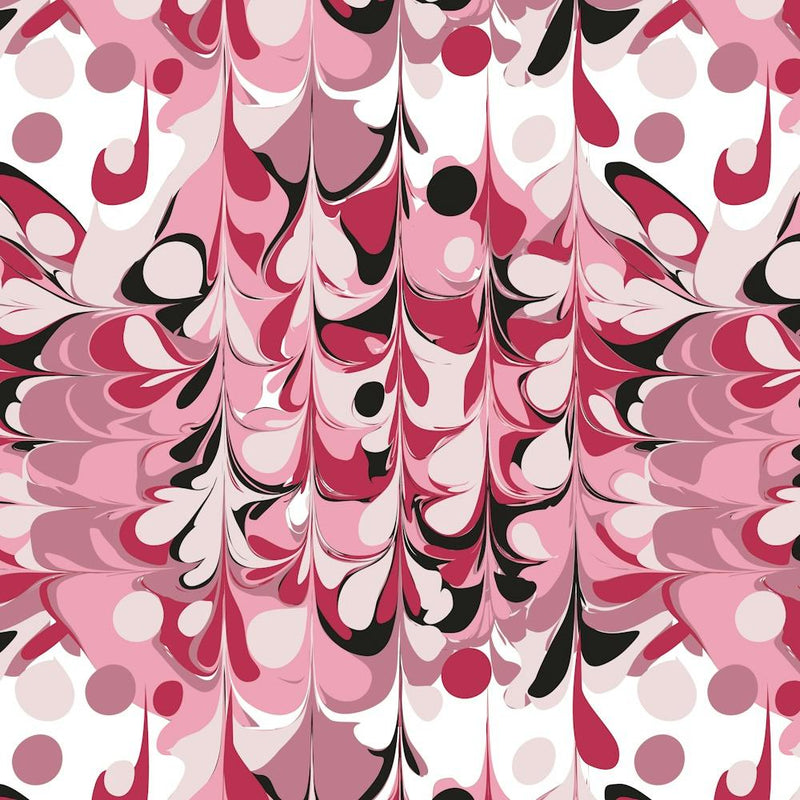 Pink And Black Marble Fluid Liquid Ink Drops