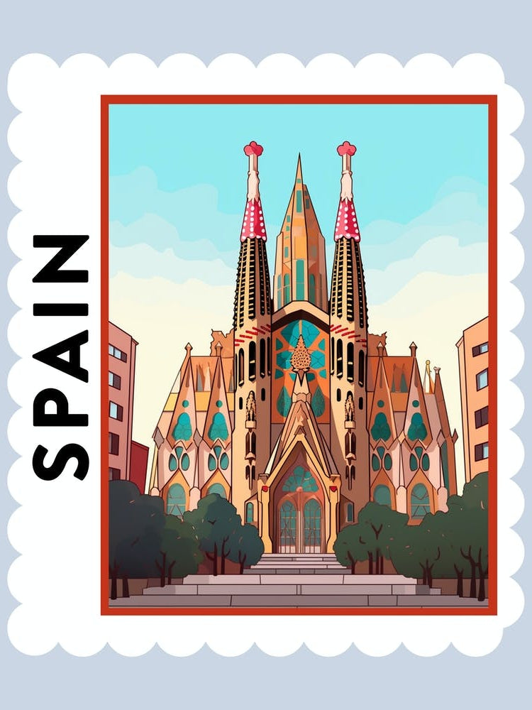 Spain 2 Travel Stamp Poster