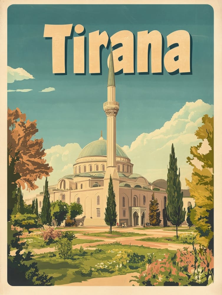 Aihrgdesign A Classic 1960s Travel Poster For Tirana 5