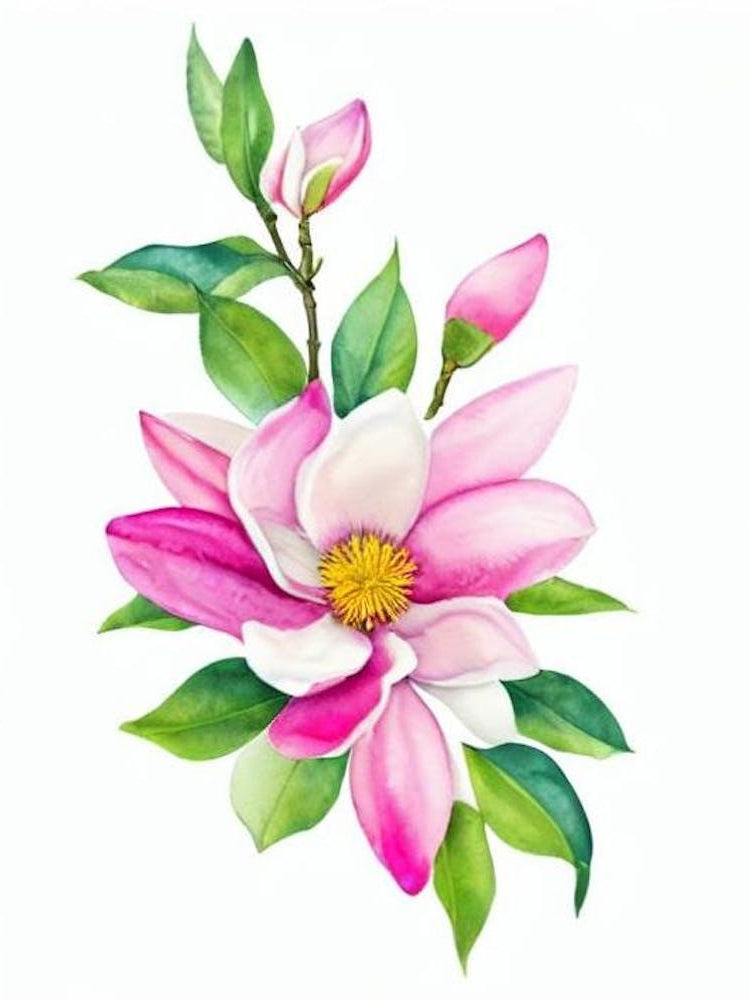 Magnolia Watercolour Flower