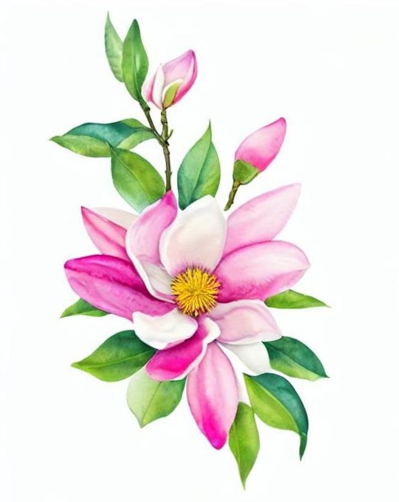 Magnolia Watercolour Flower